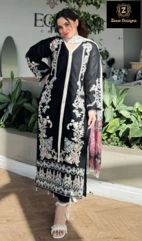 Ziaaz Designs 561 Rayon Cotton Very Heavy Embroidered Suit